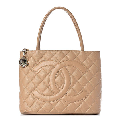 Chanel Caviar Quilted Medallion Tote Beige 1 of 21