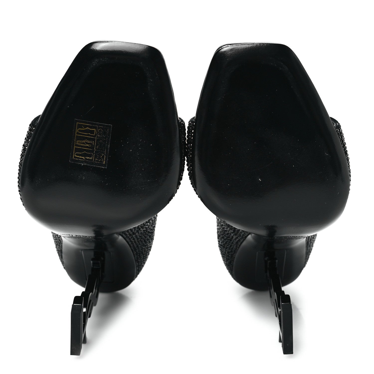 Saint Laurent Kid Suede Crystal Embellished Opyum 110 Ankle Strap Sandals 39 Black 6 of 10