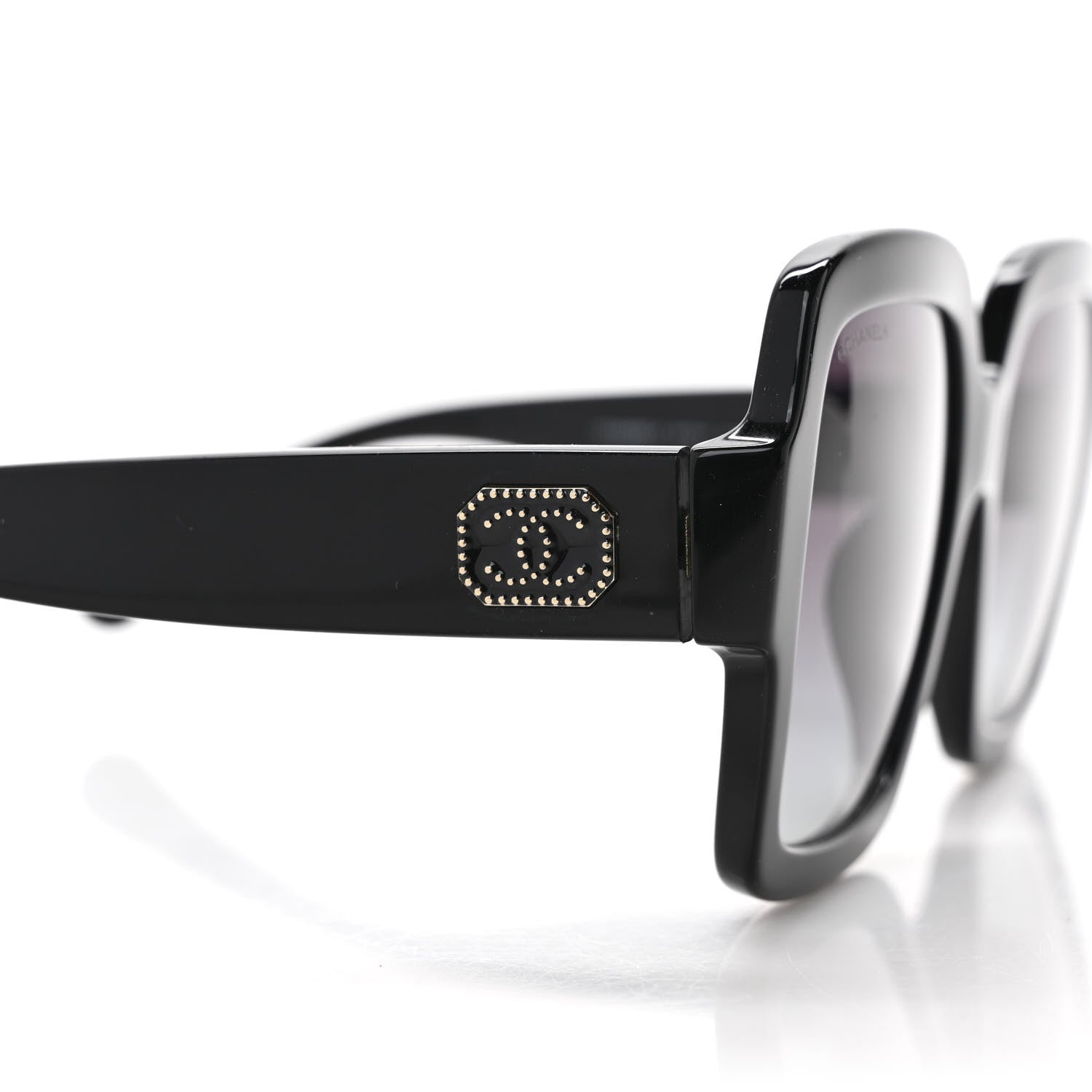 Chanel Acetate Square Strass CC Sunglasses 5479-A Black 5 of 8