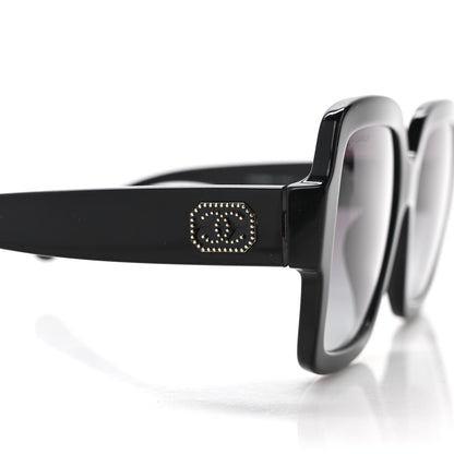 Chanel Acetate Square Strass CC Sunglasses 5479-A Black 5 of 8