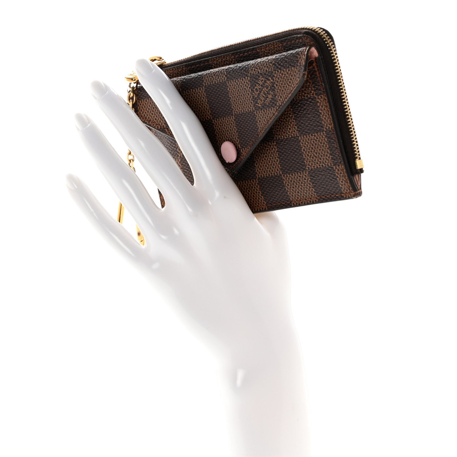 Louis Vuitton Damier Ebene Recto Verso Card Holder Rose Ballerine 2 of 10