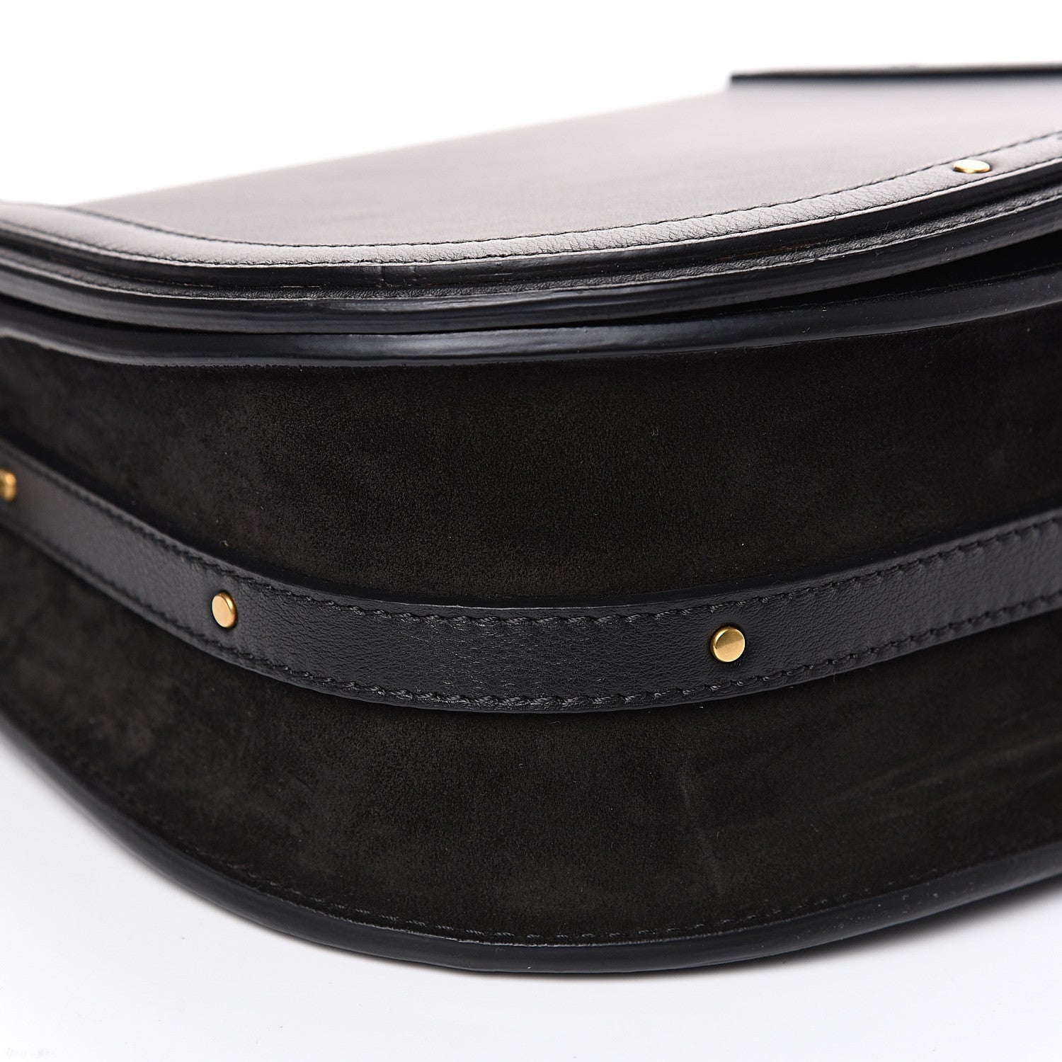 Chloe Calfskin Suede Medium Nile Bracelet Bag Black 8 of 11