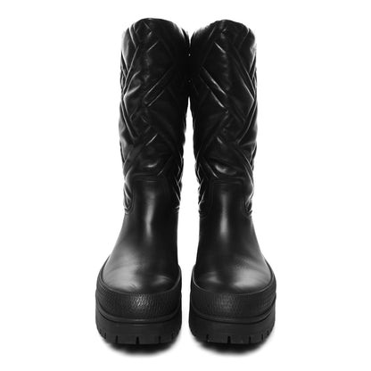 Hermes Suede Goatskin Quilted Fuji Boots 40 Black 2 of 7