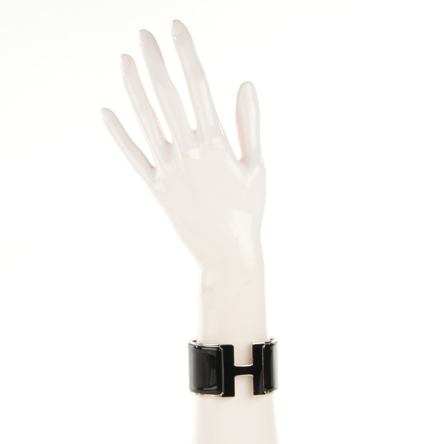 Enamel Extra Wide Clic H Bracelet PM Black