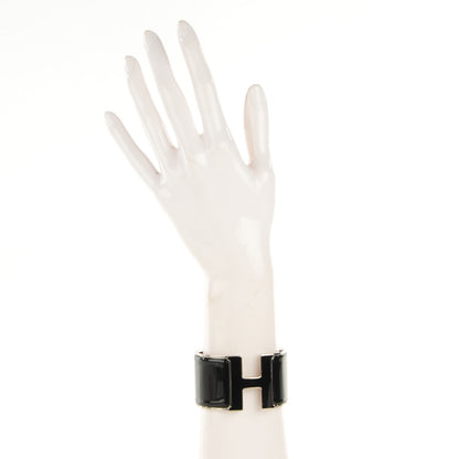 Hermes Enamel Extra Wide Clic H Bracelet PM Black 2 of 7