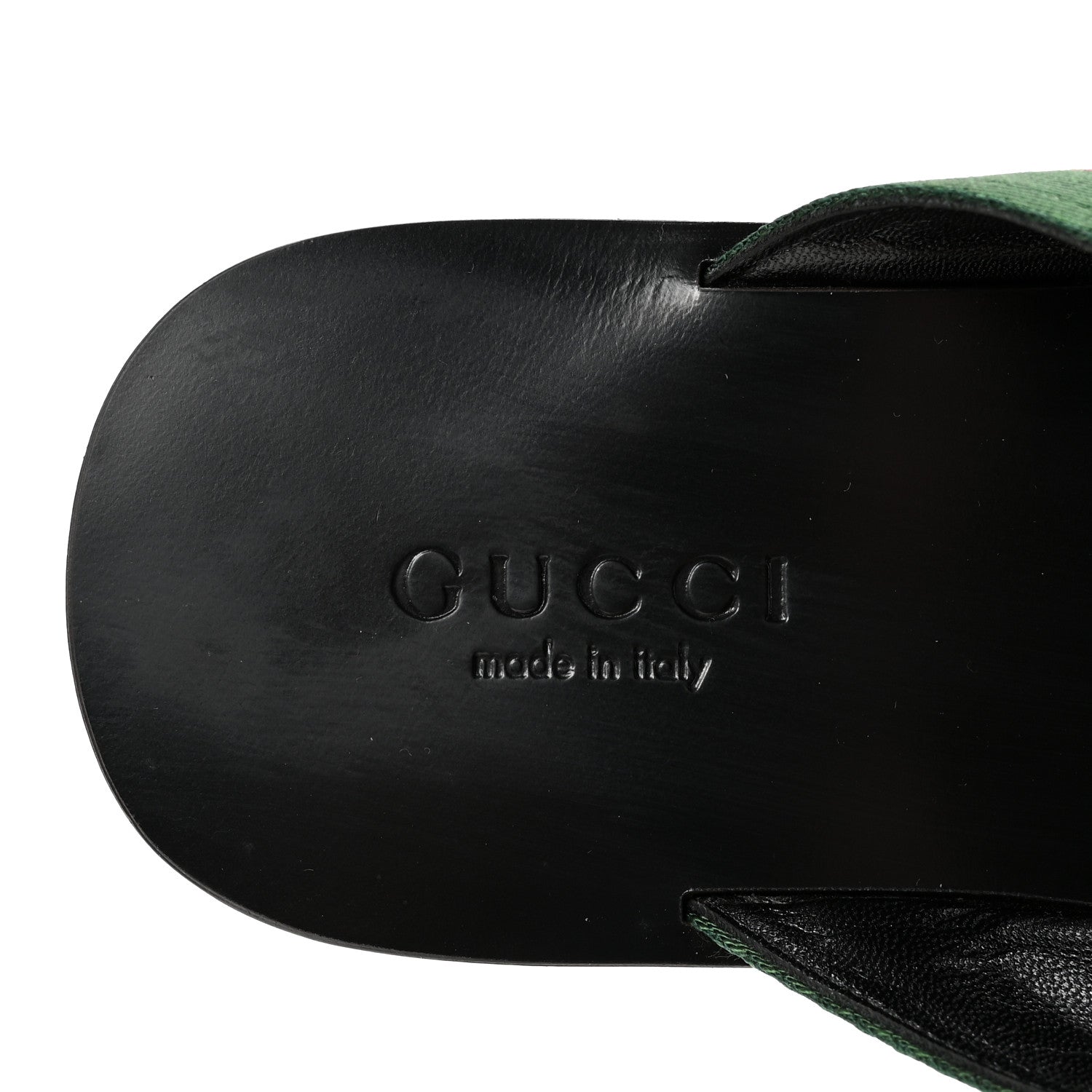 Gucci Nylon Calfskin Web Mens GG Thong Sandals 6 Green Red Black 8 of 10