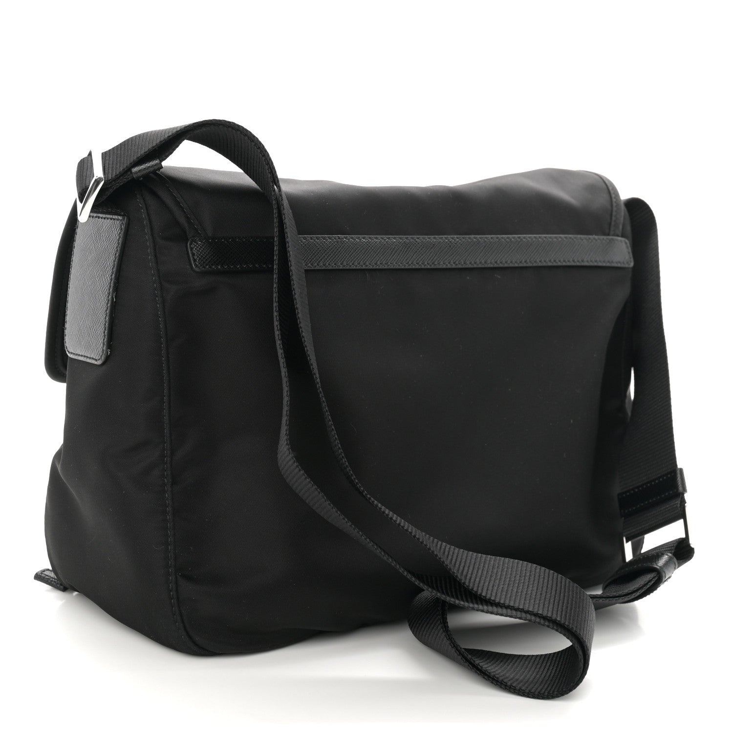 Prada Nylon Vela Double Snap Buckle Messenger Bag Black 3 of 10