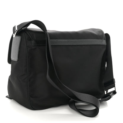 Prada Nylon Vela Double Snap Buckle Messenger Bag Black 3 of 10