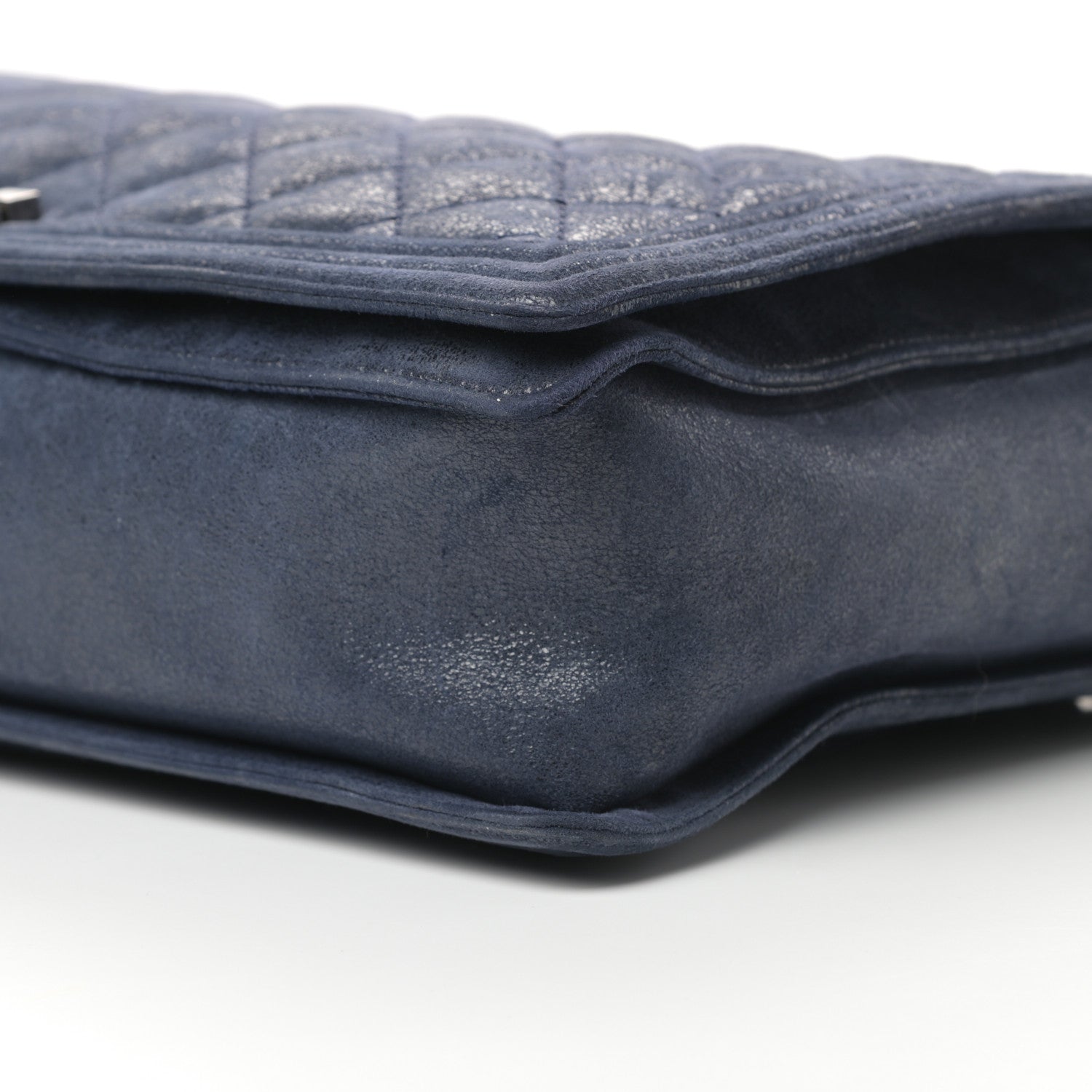 Chanel Goatskin Quilted Large Gentle Boy Flap Navy 10 of 11