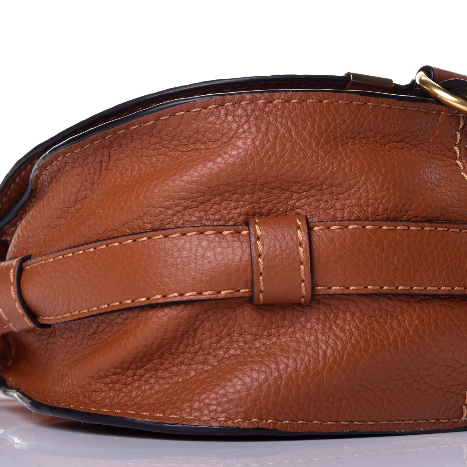 Chloe Calfskin Mini Marcie Round Crossbody Bag Caramel 7 of 8