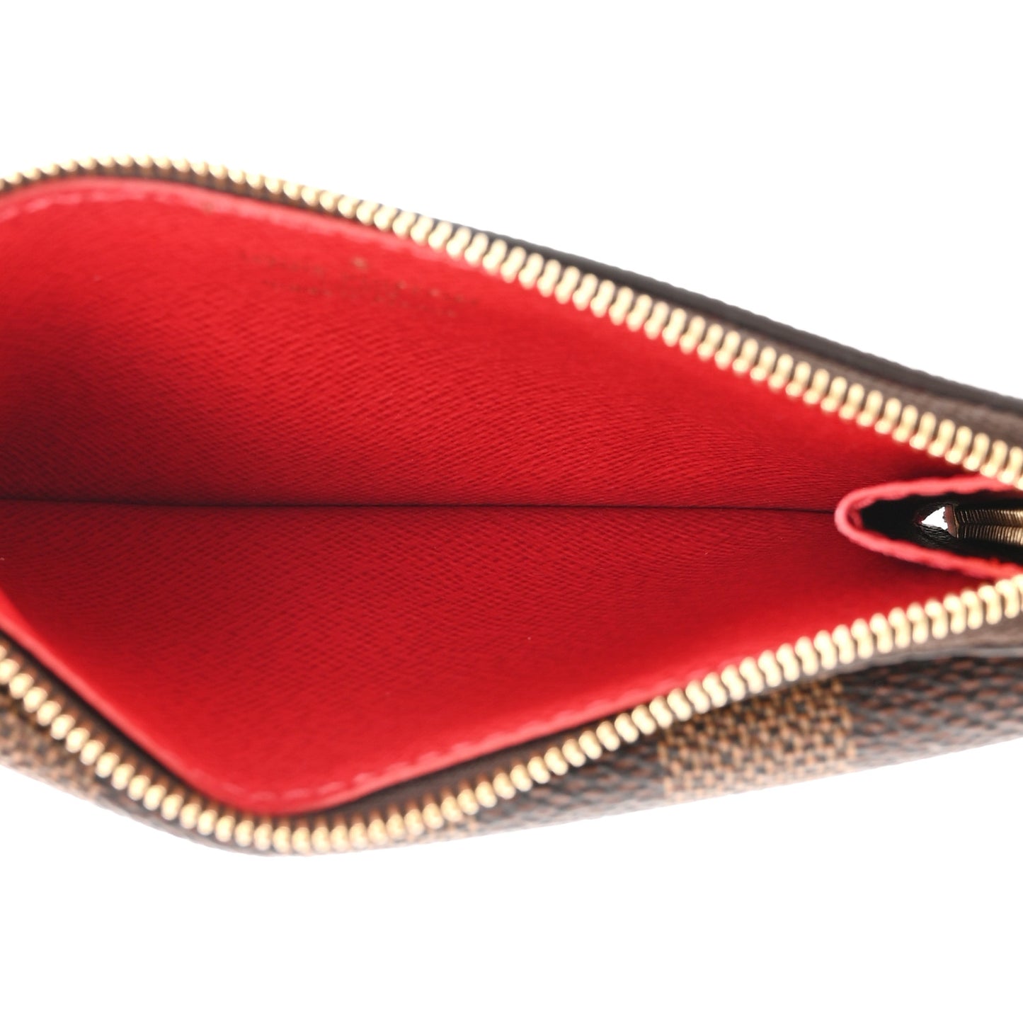 Damier Ebene Recto Verso Card Holder Red