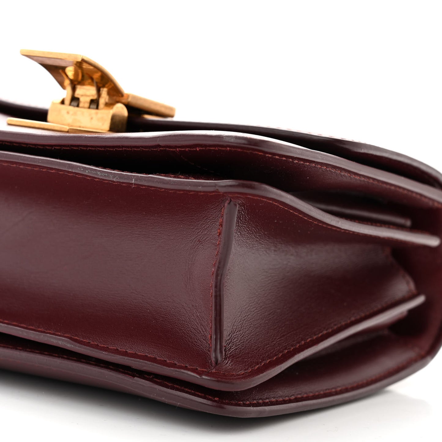 Box Calfskin Small Classic Box Flap Bag Burgundy