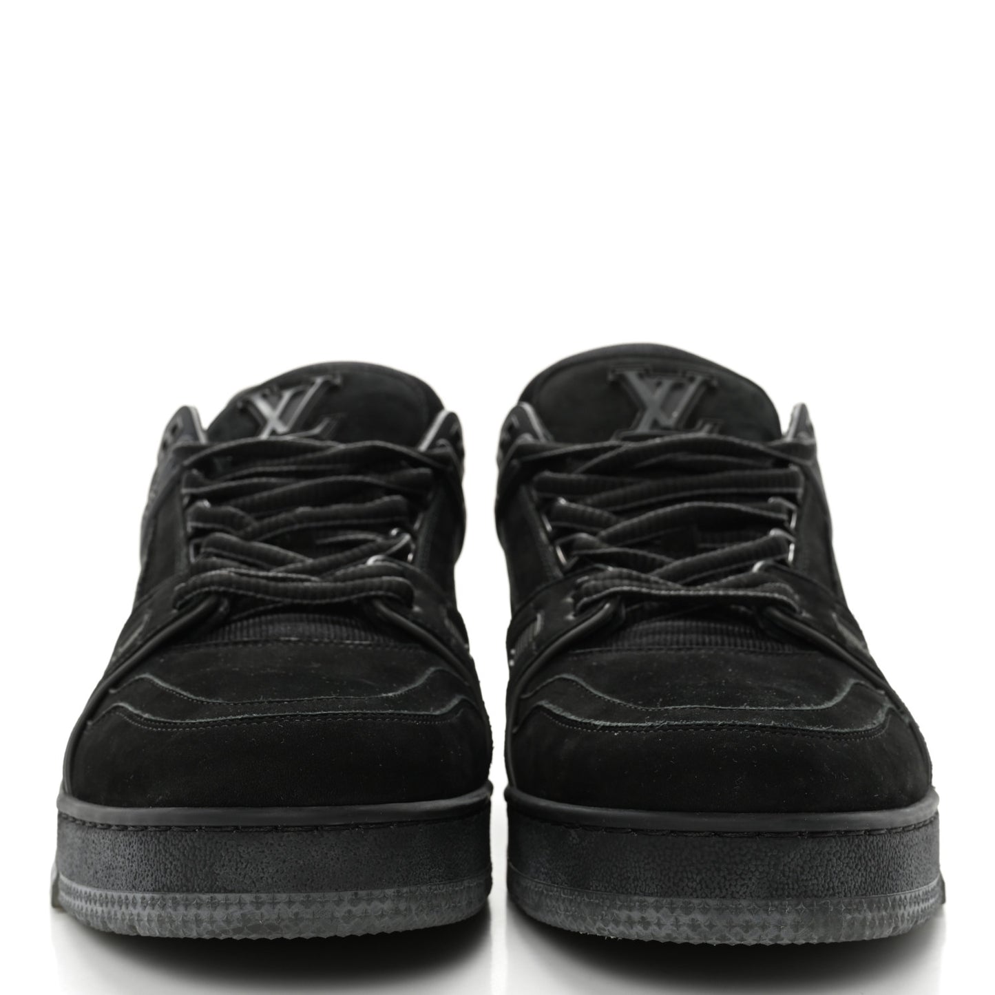 Calfskin Suede Mens LV Trainer Sneakers 9.5 Black