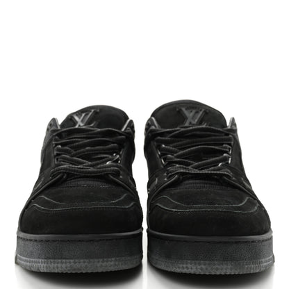 Louis Vuitton Calfskin Suede Mens LV Trainer Sneakers 9.5 Black 2 of 10