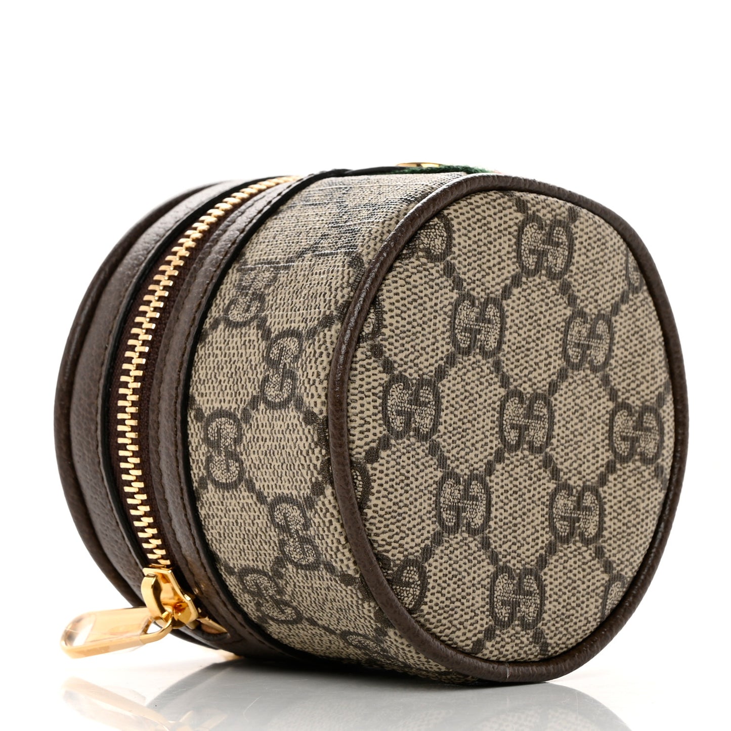 GG Supreme Monogram Web Ophidia Wrist Wallet Beige Ebony New Acero
