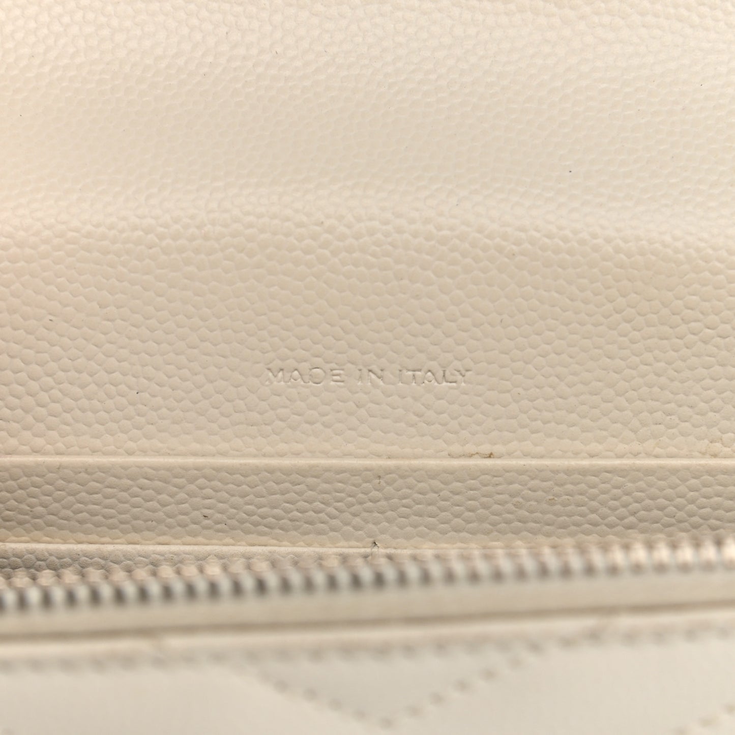 Grain De Poudre Matelasse Chevron Monogram Envelope Chain Wallet Porcellana