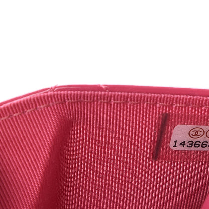 Chanel Patent Quilted Wallet On Chain WOC Fuchsia 8 of 9