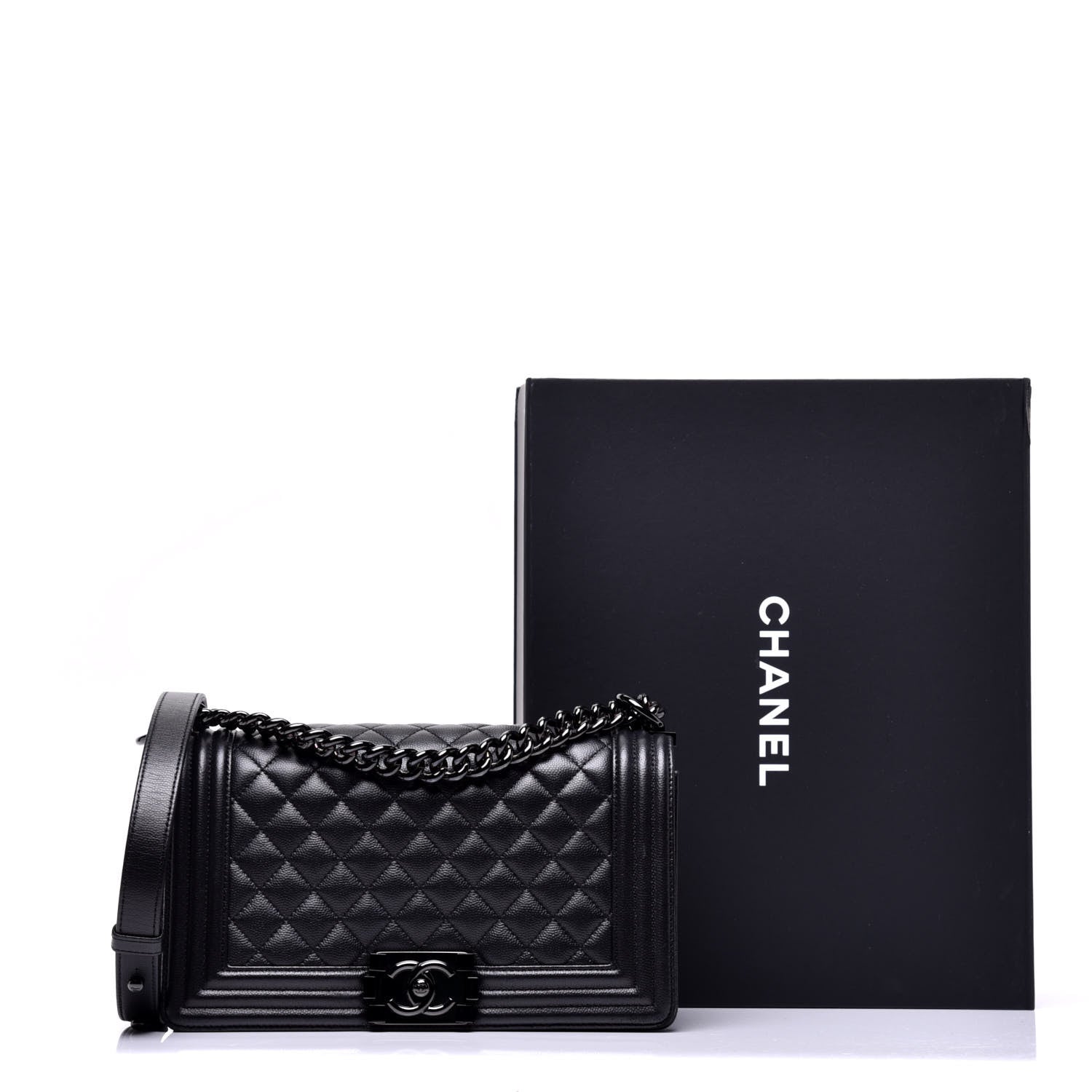 Chanel Caviar Quilted Medium Boy Flap So Black 10 of 10