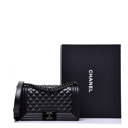 Chanel Caviar Quilted Medium Boy Flap So Black 10 of 10