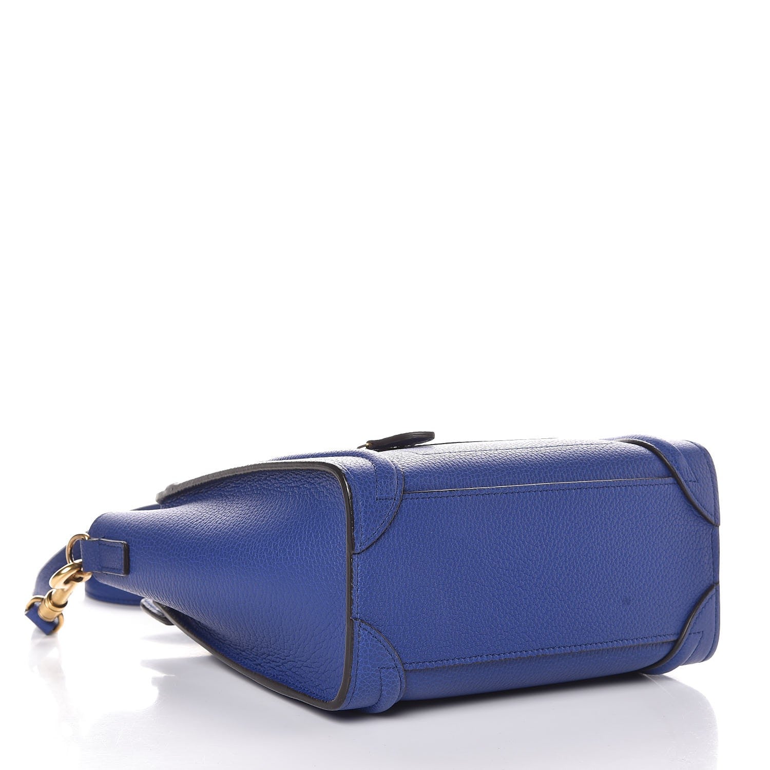 Celine Drummed Calfskin Nano Luggage Indigo 4 of 7
