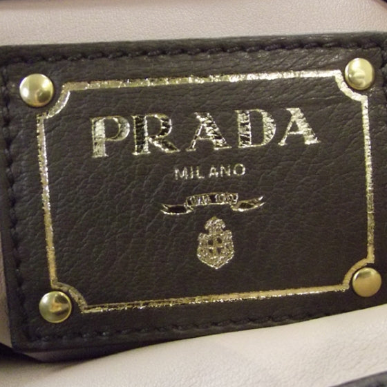 Prada Leather Logo Satchel Brown 8 of 12
