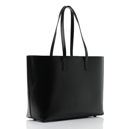 Saint Laurent Calfskin Classic Monogram Double Face Tote Black Blue Majorelle 3 of 11