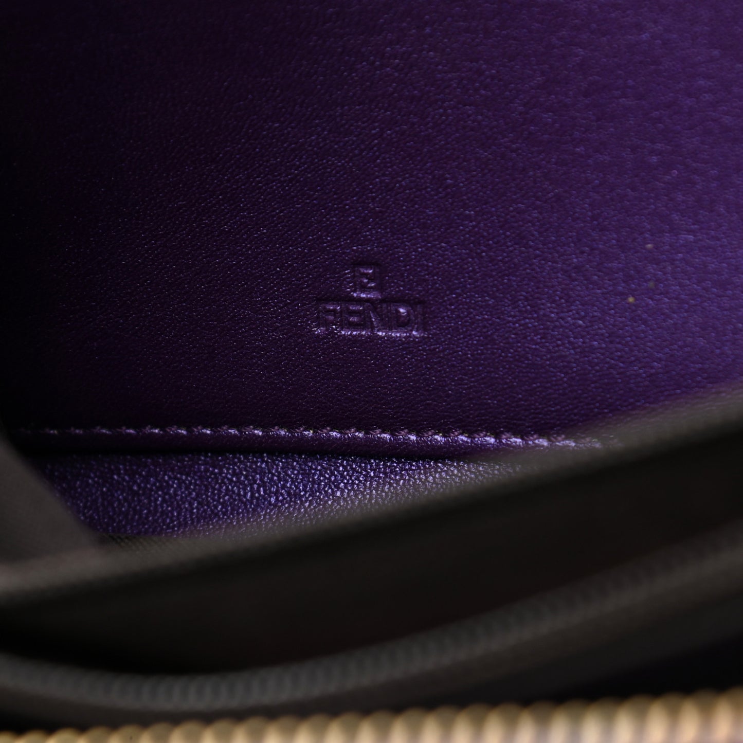 Metallic Textured Calfskin Zip Around Wallet Purple