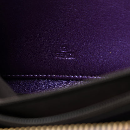 Fendi Metallic Textured Calfskin Zip Around Wallet Purple 6 of 12