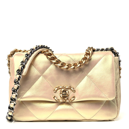 Chanel Iridescent Lambskin Quilted Medium Chanel 19 Flap Pink 1 of 9