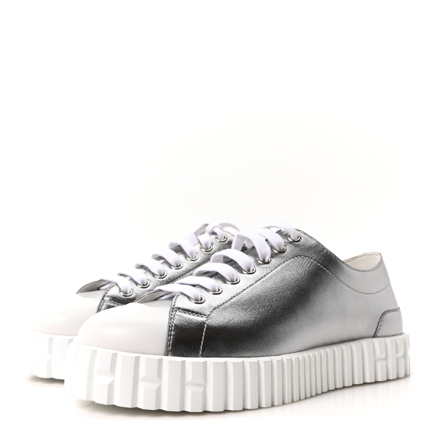 Hermes Metallic Calfskin Cross Sneakers 36.5 4 of 9