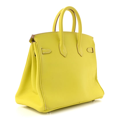 Hermes Epsom Candy Birkin 25 Lime Gris Perle 3 of 11