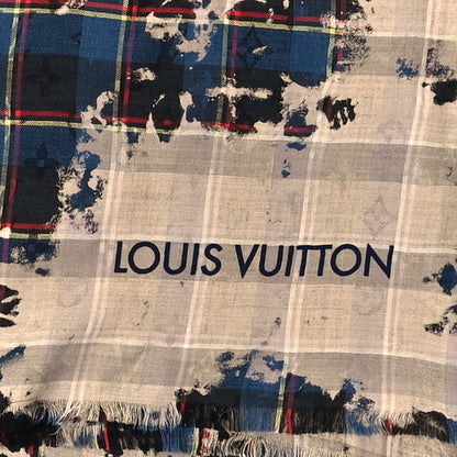 Louis Vuitton Wool Silk Plaid Printed Shawl Multicolor 3 of 4