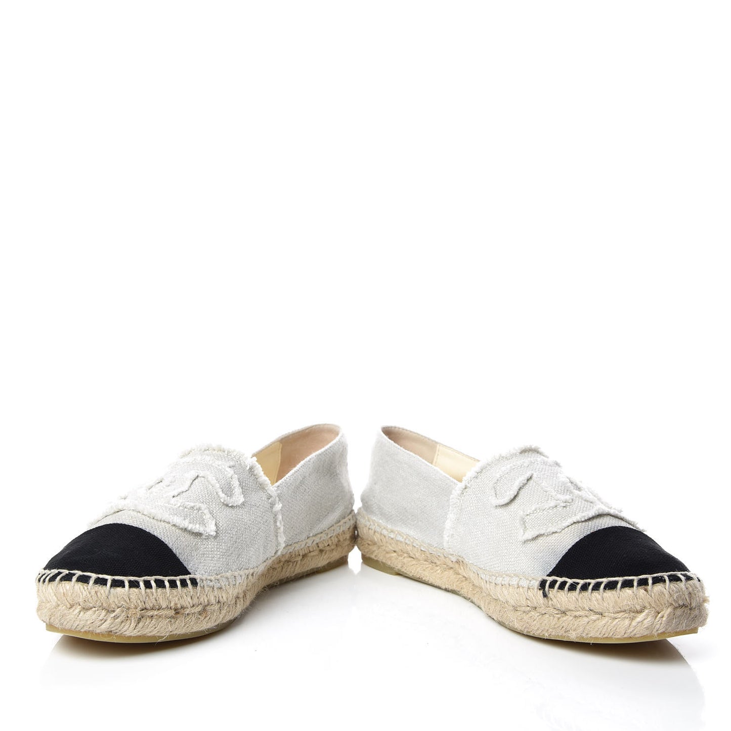 Linen CC Espadrilles 37 Beige Black