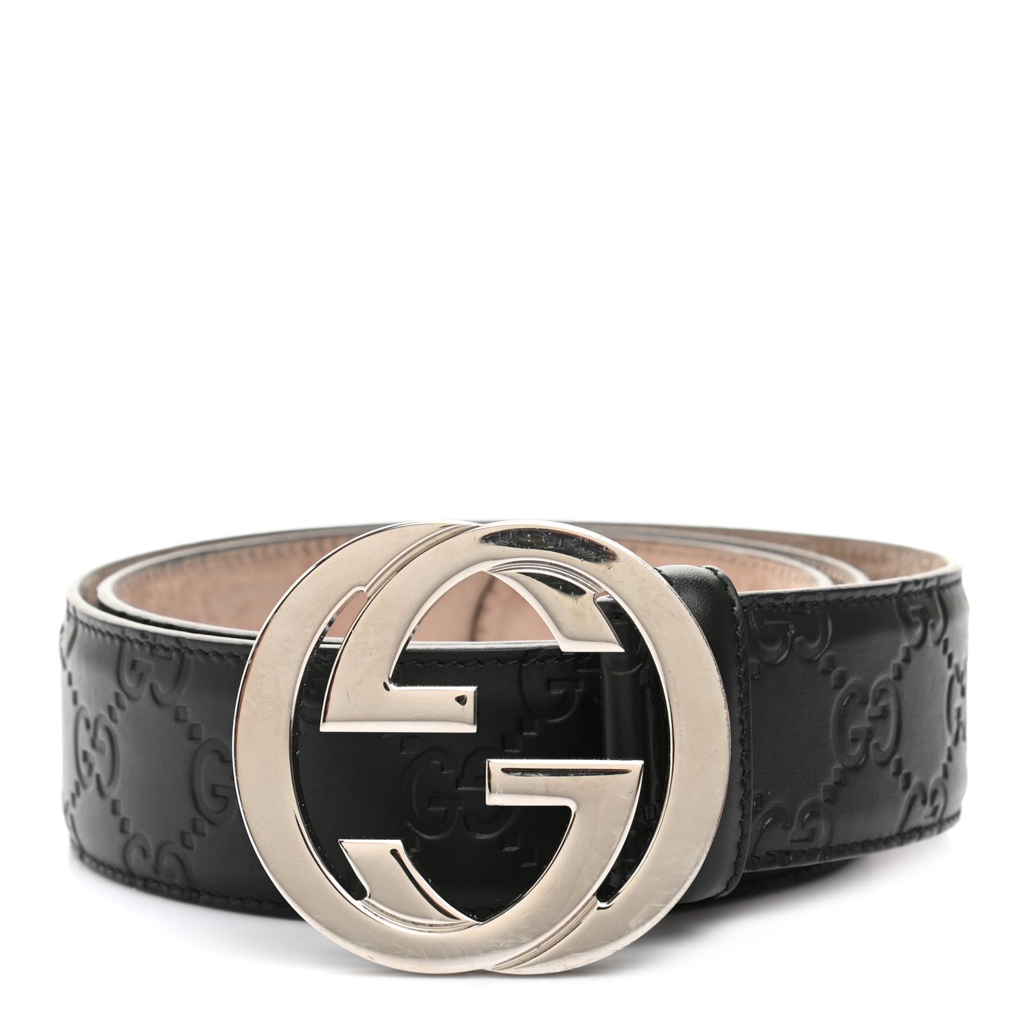 Gucci Guccissima Signature Interlocking G 40mm Belt 85 34 Black 1 of 5