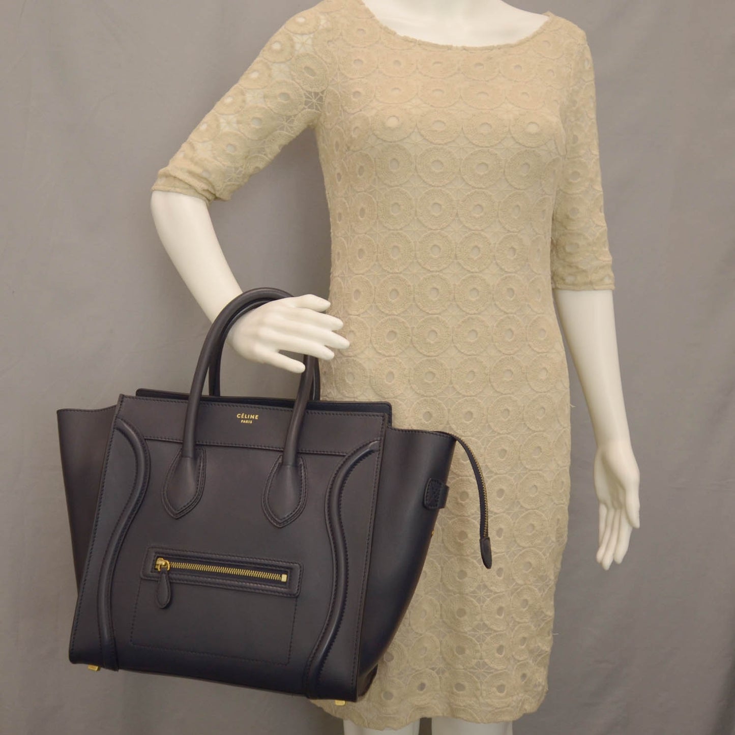 Smooth Calfskin Mini Luggage Navy