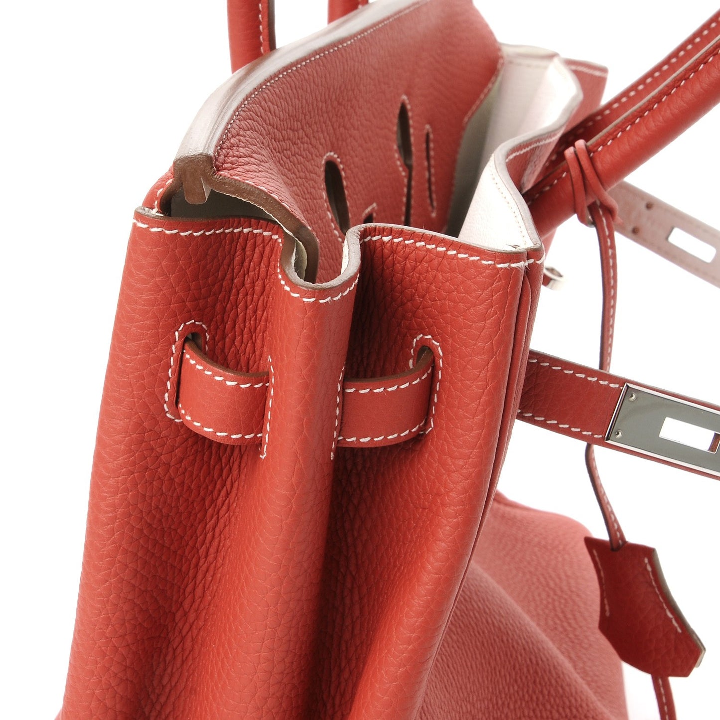 Togo Horseshoe Birkin 35 Sanguine White