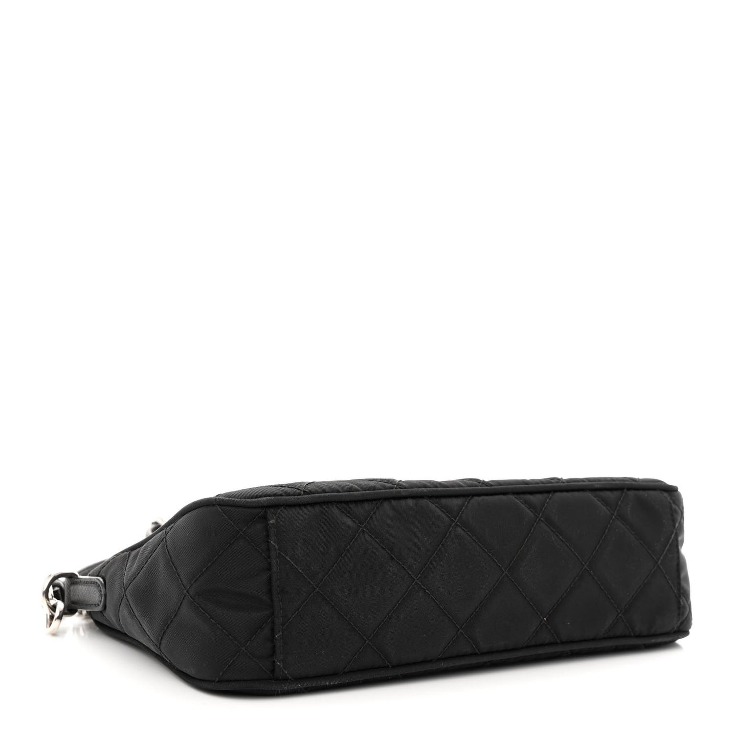 Nylon Tessuto Impuntu Quilted Crossbody Bag Black