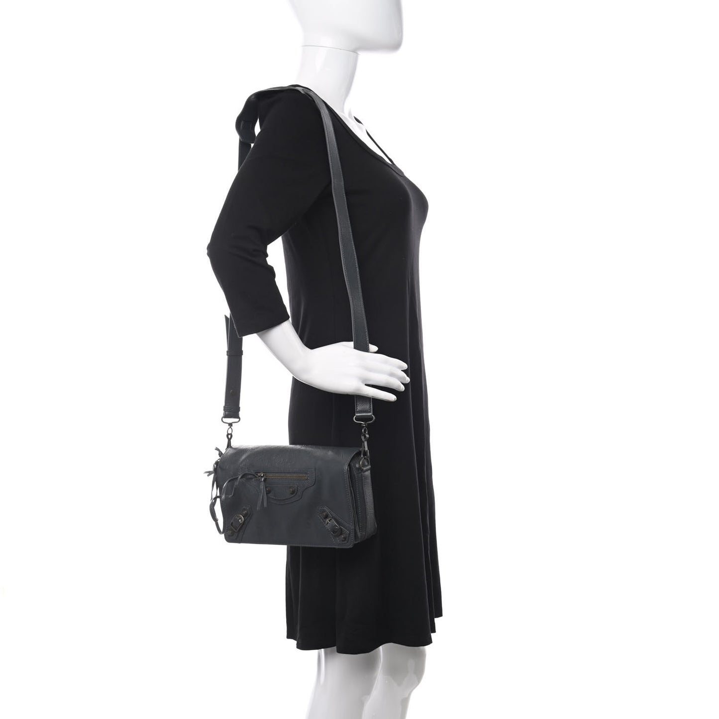 Agneau Classic Hardware Tool Kit Crossbody Anthracite
