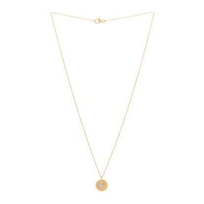 David Yurman 18K Yellow Gold Diamond Initial W Charm Pendant Necklace 3 of 5
