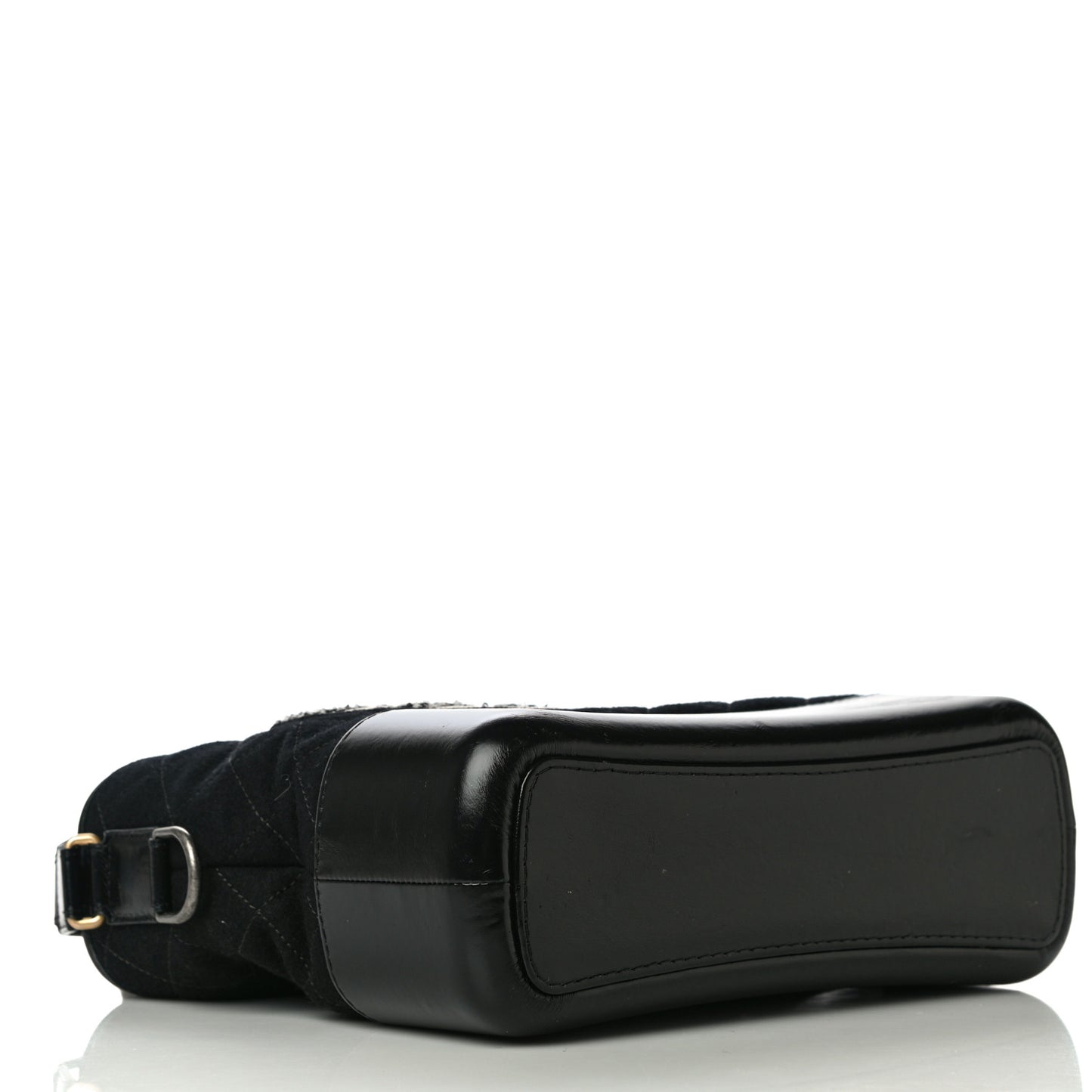 Wool Calfskin Quilted Medium Gabrielle Hobo Black