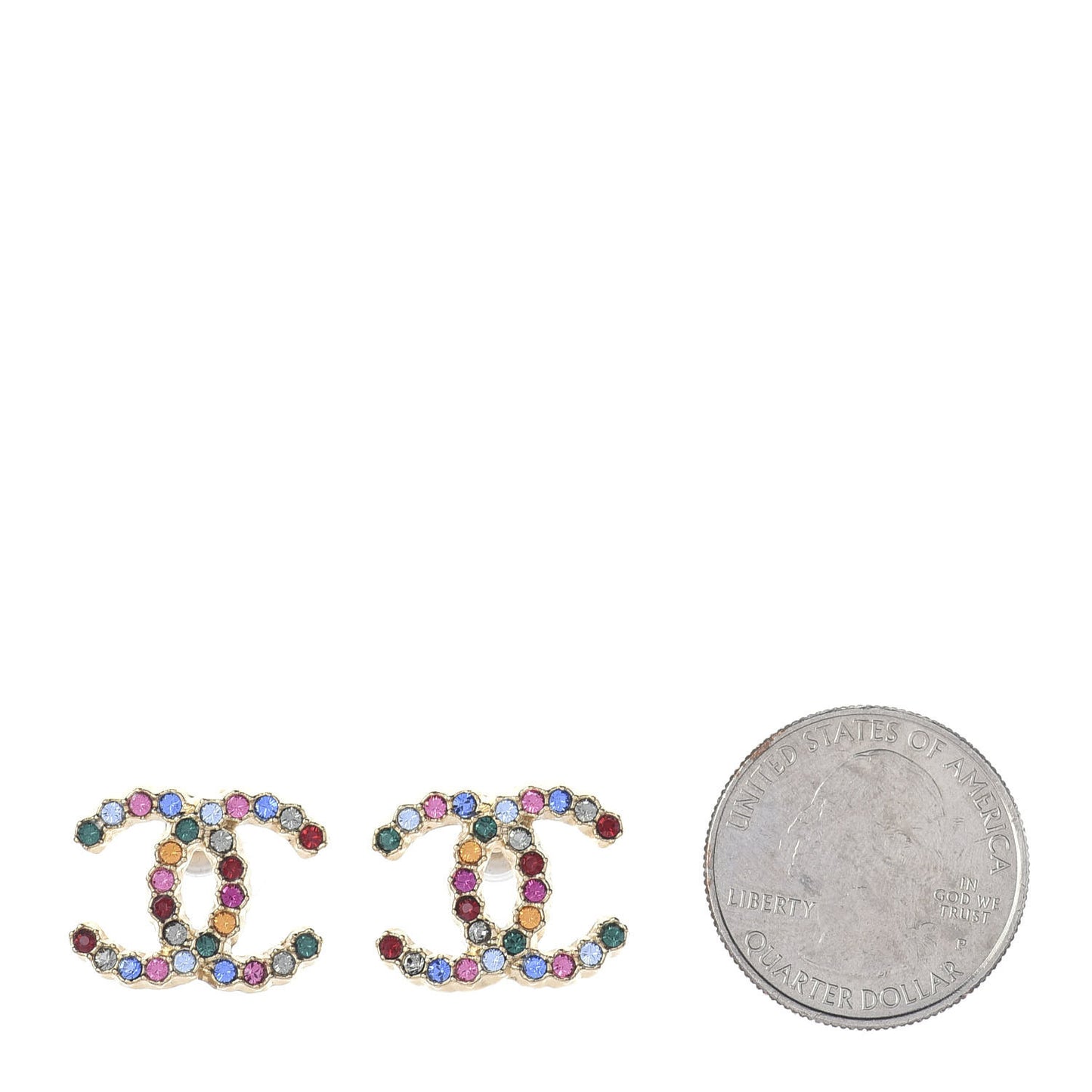 Crystal Over The Rainbow CC Earrings Gold Multicolor