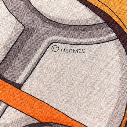 Hermes Cashmere Silk Panoplie Equestre Shawl 140 3 of 4