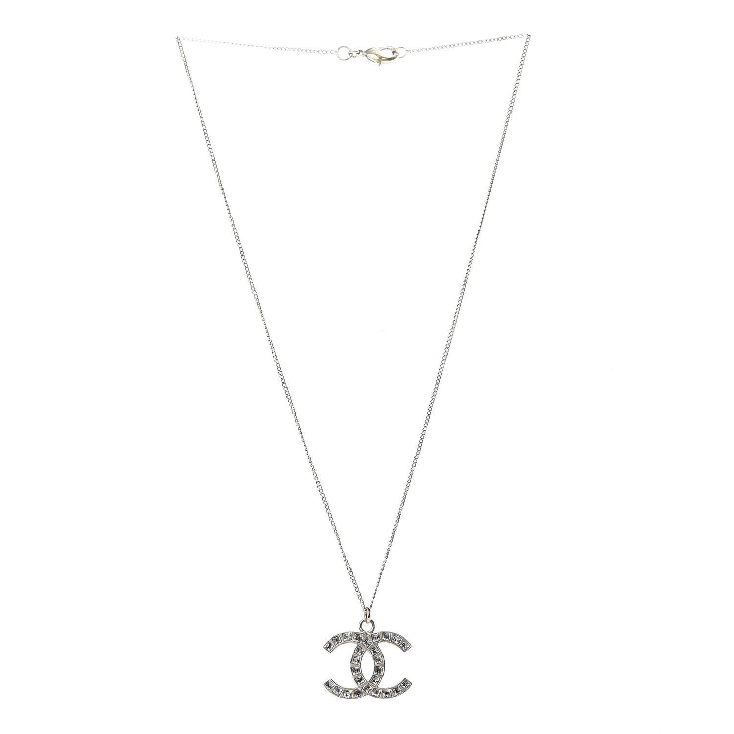 Crystal CC Pendant Necklace Light Gold