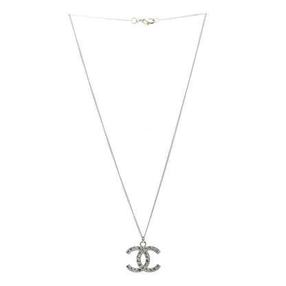Chanel Crystal CC Pendant Necklace Light Gold 3 of 6