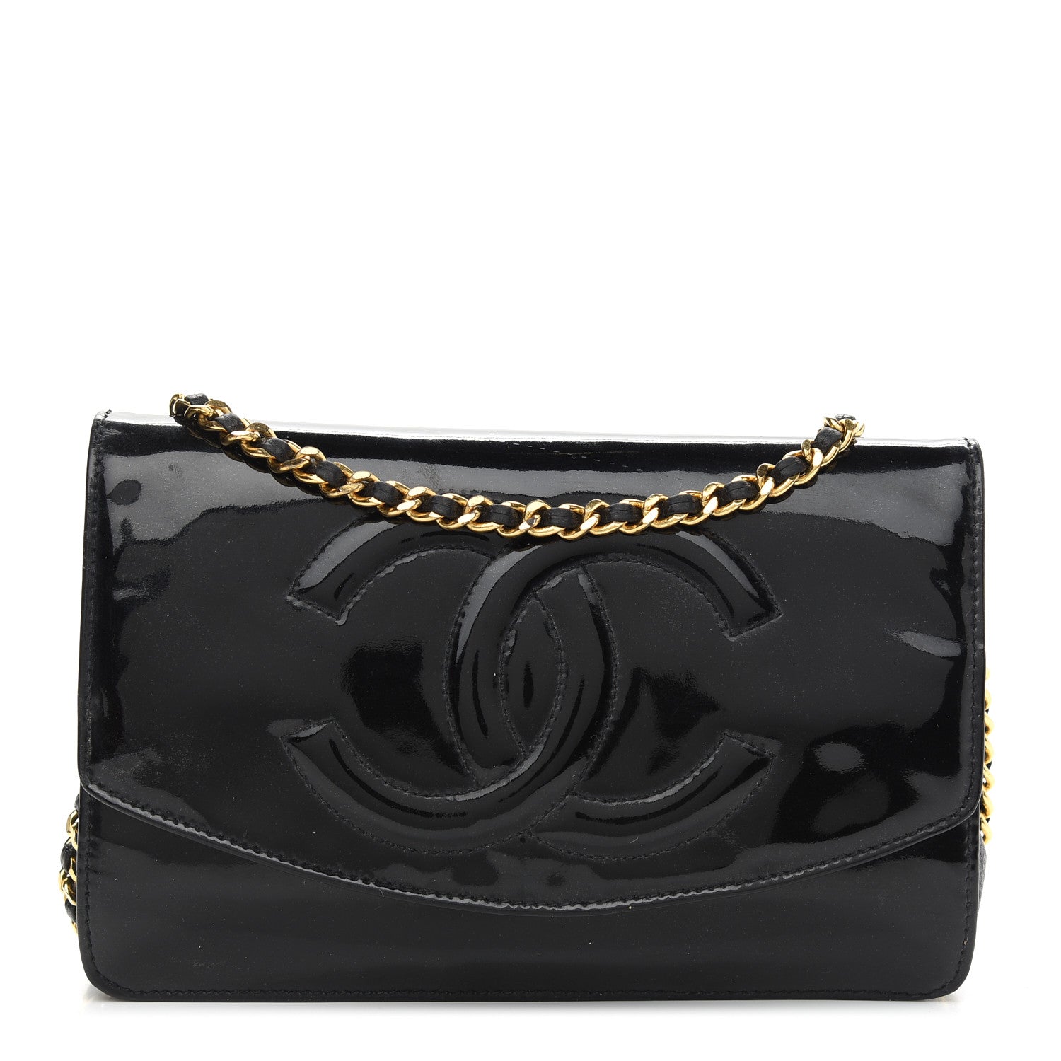 Chanel Patent Timeless CC Wallet On Chain WOC Black 1 of 11