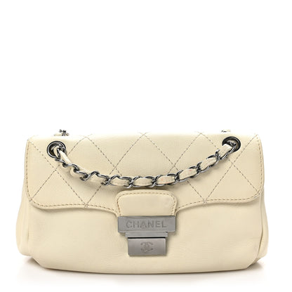 Chanel Calfskin Stitched Accordion Flap White 1 of 11