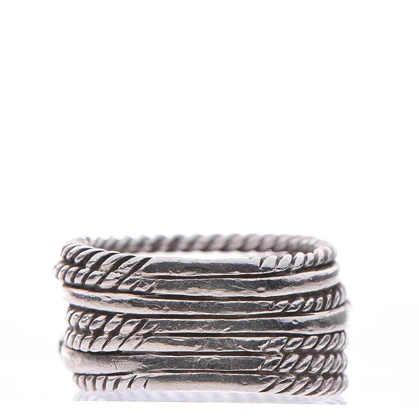 Sterling Silver Diamond 11mm Wide Crossover Cable Ring 53 6.25