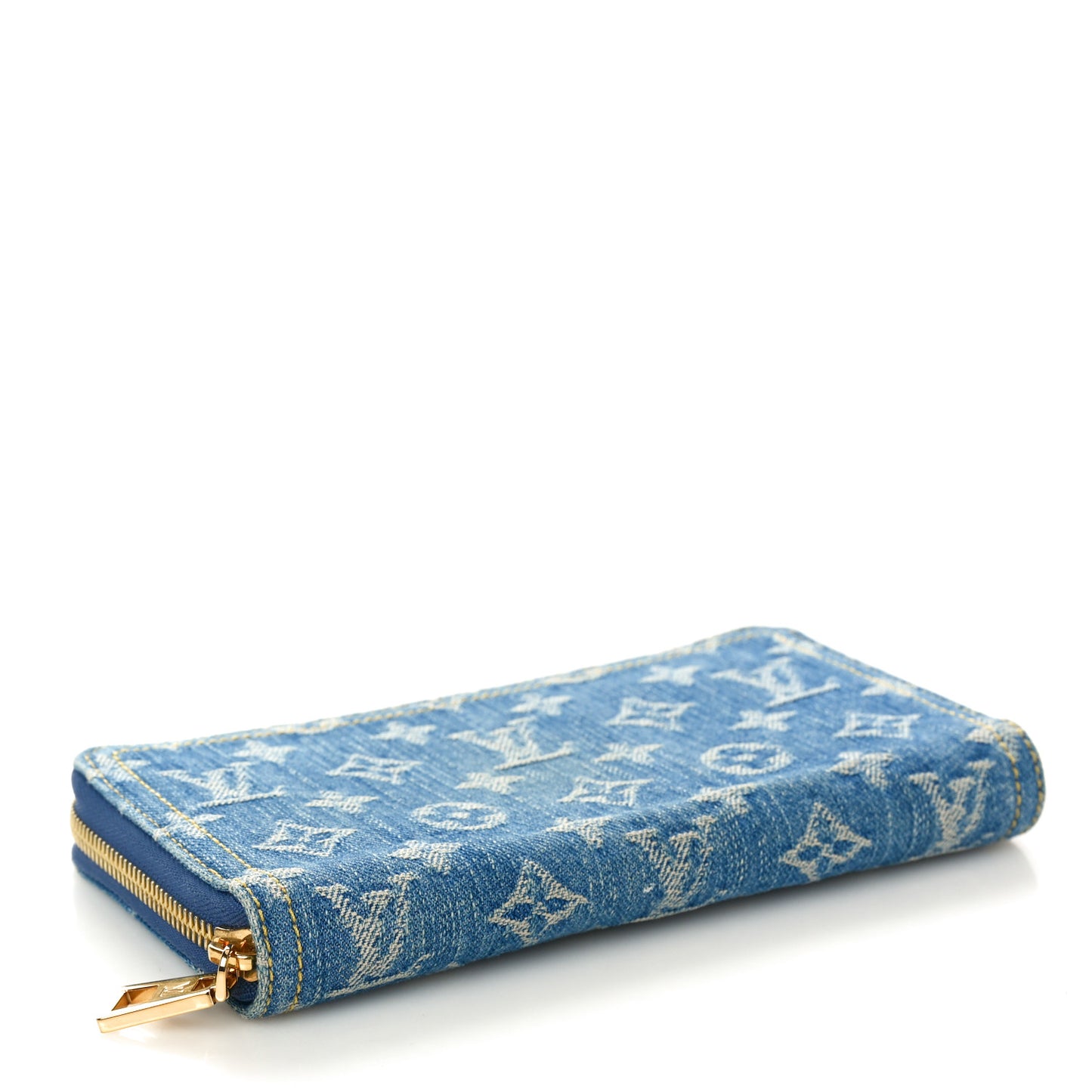Monogram Denim Zippy Wallet NM Blue