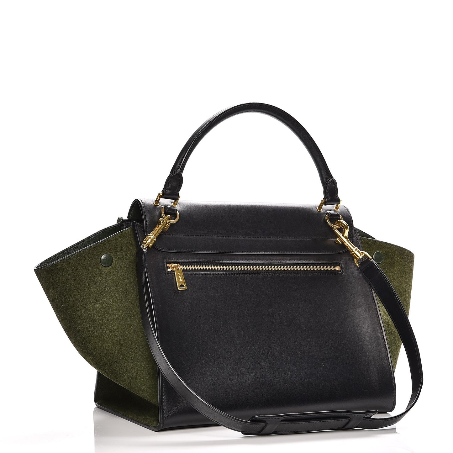 Smooth Calfskin Suede Medium Trapeze