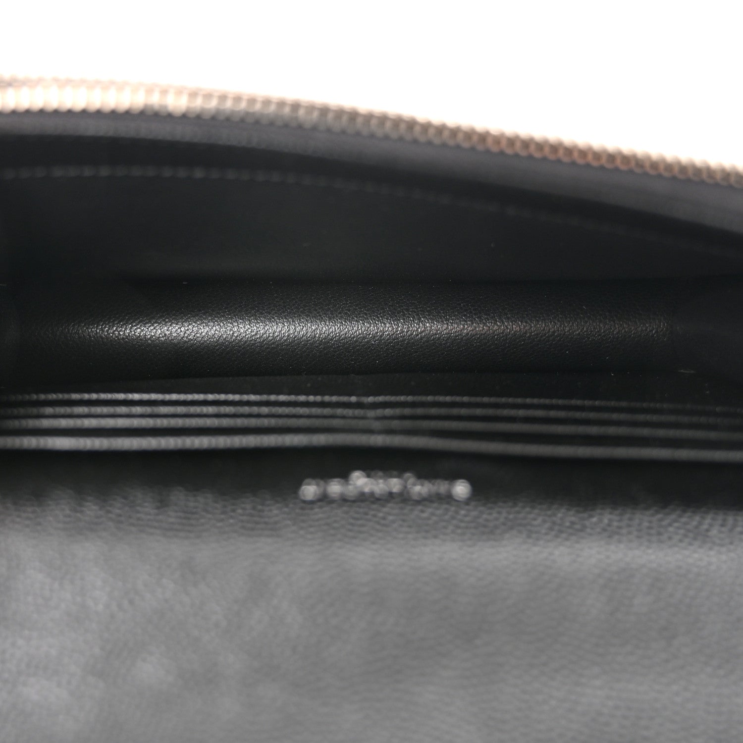 Saint Laurent Grain De Poudre Matelasse Chevron Monogram Envelope Chain Wallet Black 5 of 11